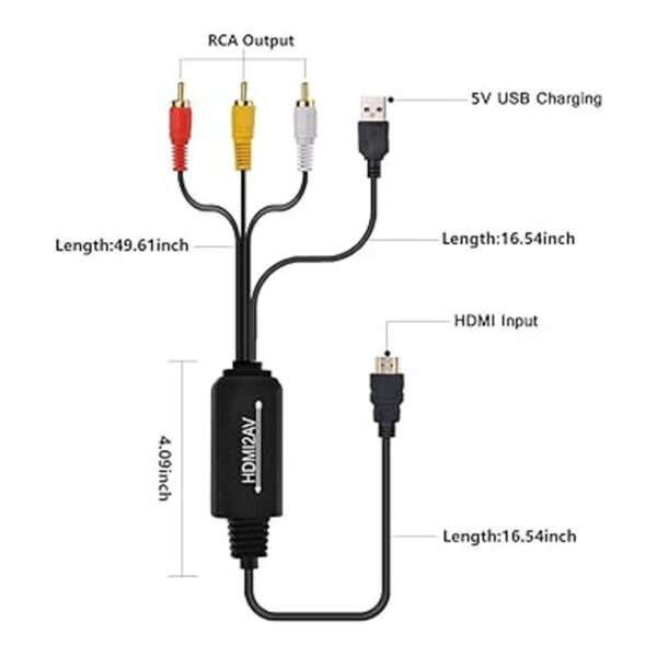 Convertidor HDMI a RCA cable HDMI a RCA cable adaptador_3