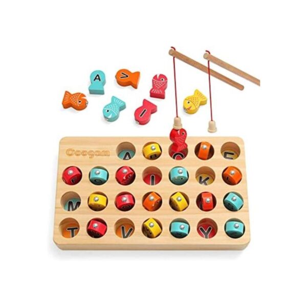 Coogam Juego de pesca de madera magnético un buen juguete_1