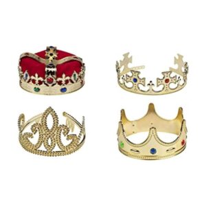 Corona dorada Paquete de 4 accesorios de disfraz con_1