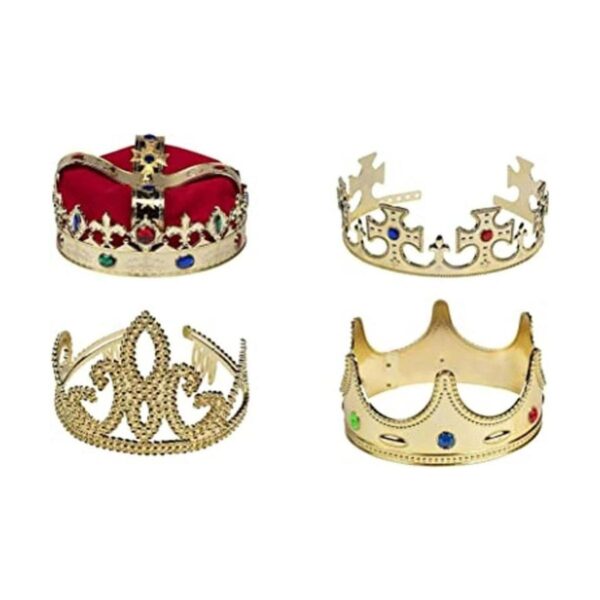 Corona dorada Paquete de 4 accesorios de disfraz con_1