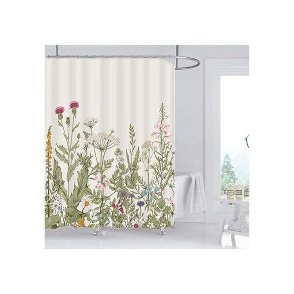 Cortina de ducha con flores y flores silvestres 71.7 x