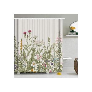 Cortina de ducha con flores y flores silvestres 71.7 x