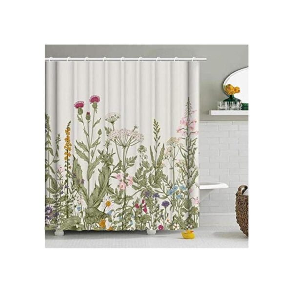 Cortina de ducha con flores y flores silvestres 71.7 x
