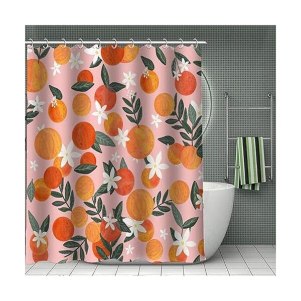 Cortina de ducha de melocotón para baño diseño de frutas