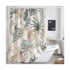Cortina de ducha de flores tropicales para baño juego de