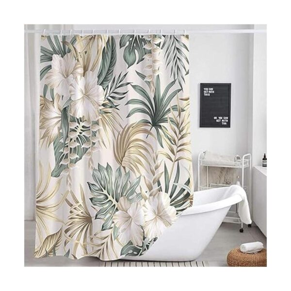 Cortina de ducha de flores tropicales para baño juego de