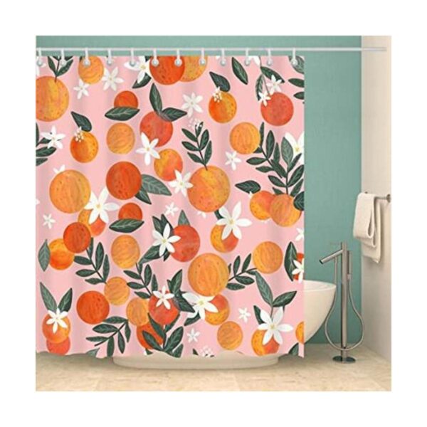Cortina de ducha de melocotón para baño diseño de frutas