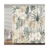 Cortina de ducha de flores tropicales para baño juego de