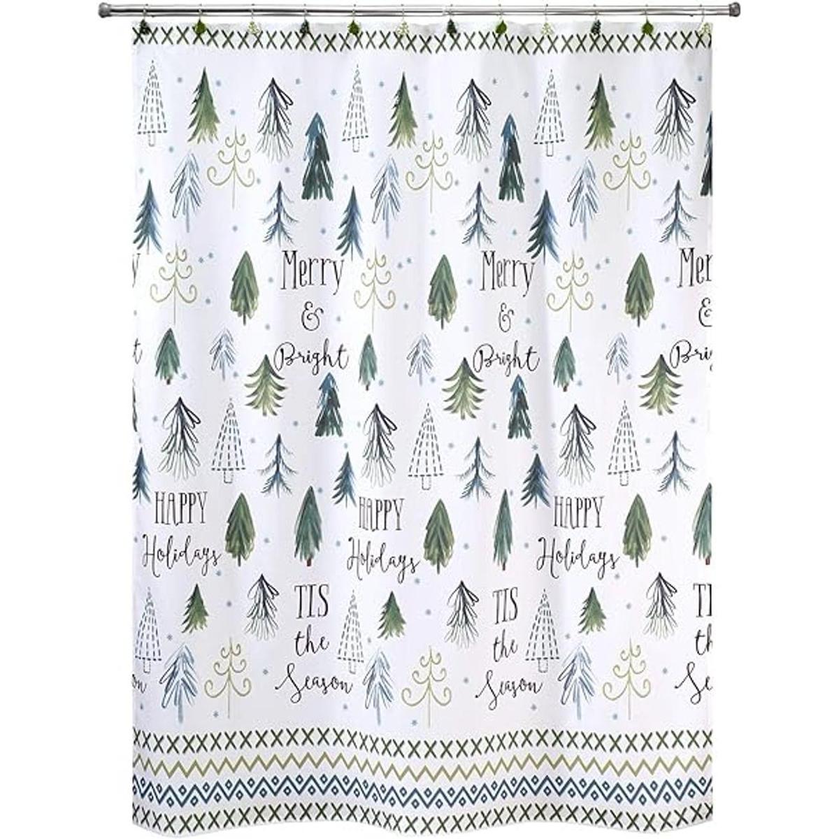 Cortina de ducha de la colección de árboles de Navidad