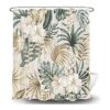 Cortina de ducha de flores tropicales para baño juego de