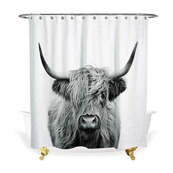 Cortina de ducha de vaca cortinas de ducha blancas para
