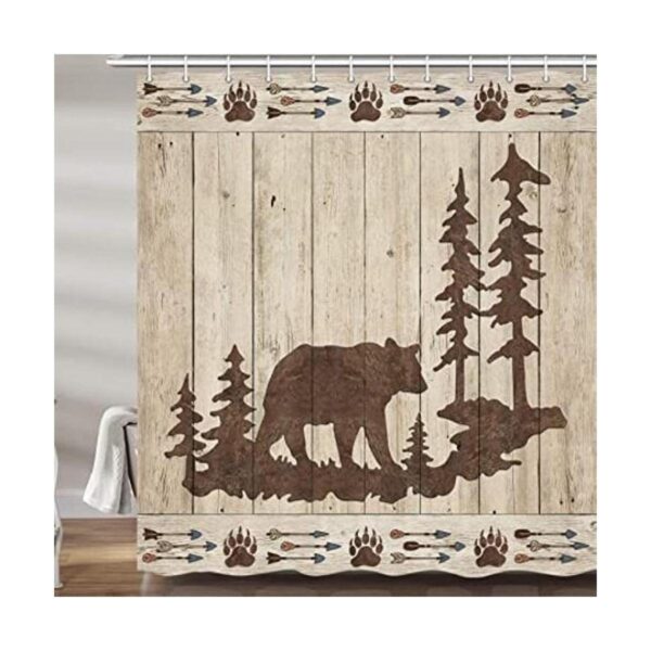 Cortinas de ducha de oso para baño juego de cortinas de_1