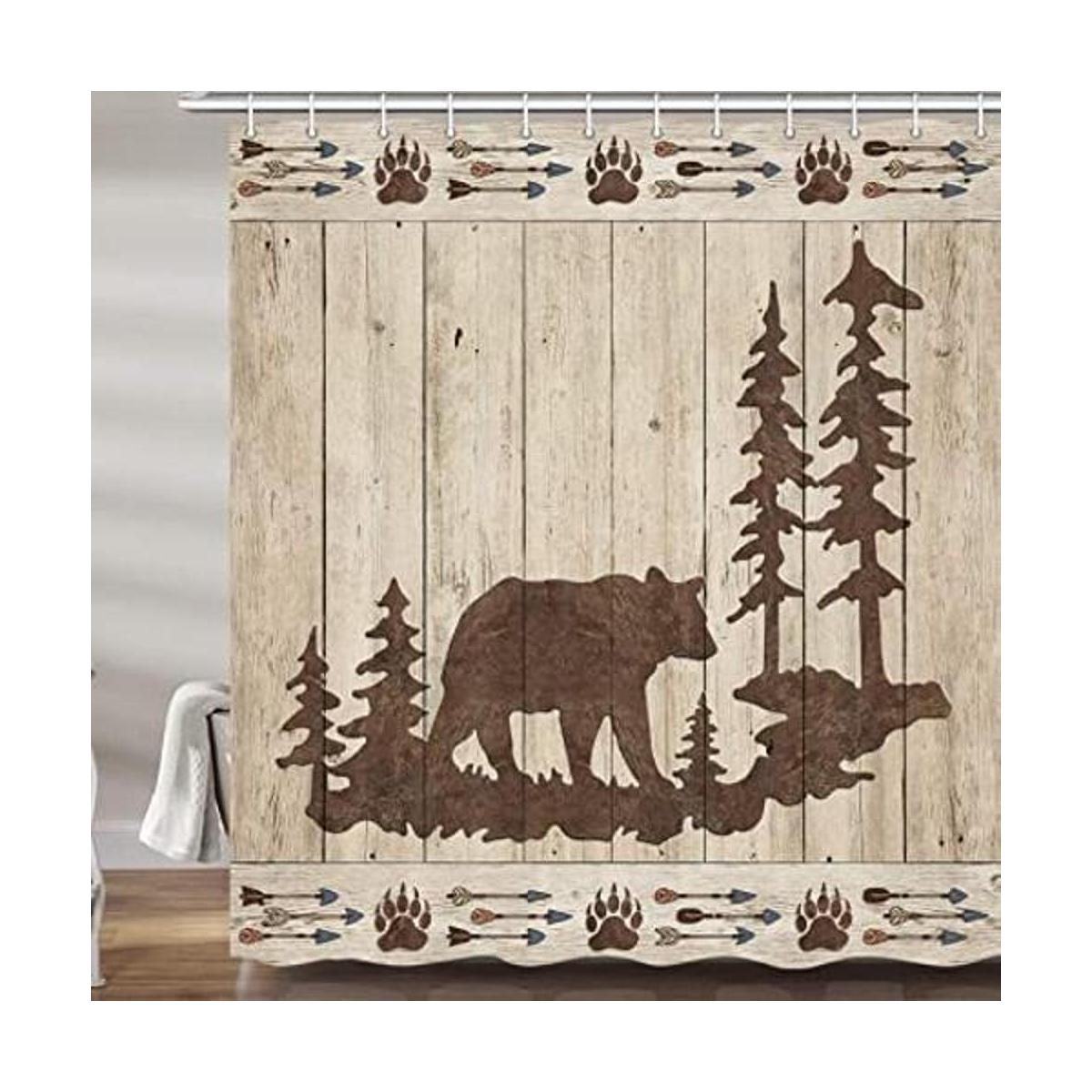 Cortinas de ducha de oso para baño juego de cortinas de