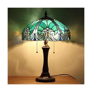 Cotoss Tiffany Lámpara de mesa color verde mar luz de_1