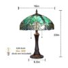 Cotoss Tiffany Lámpara de mesa color verde mar luz de_4