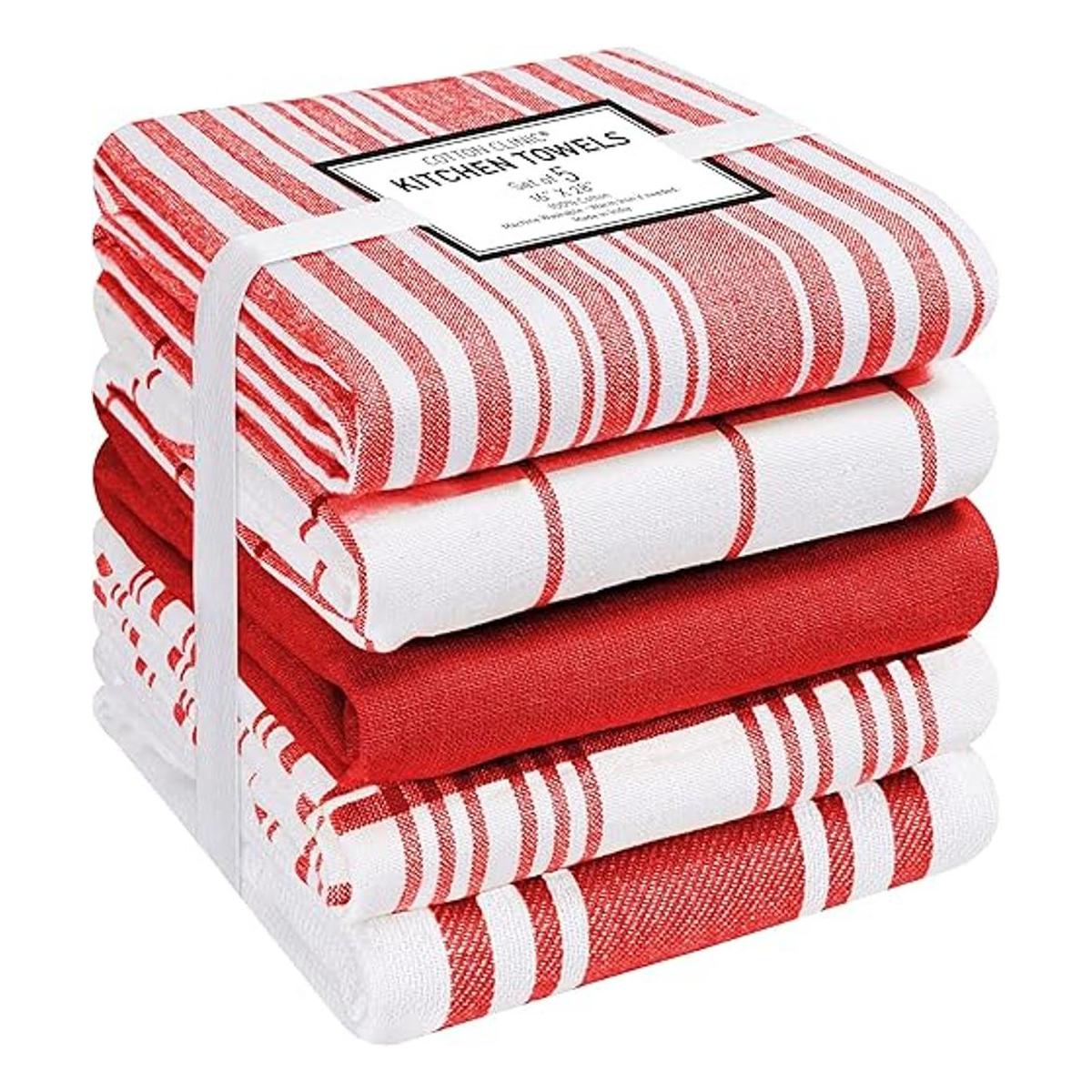 Cotton Clinic Paquete de 5 toallas de cocina surtidas