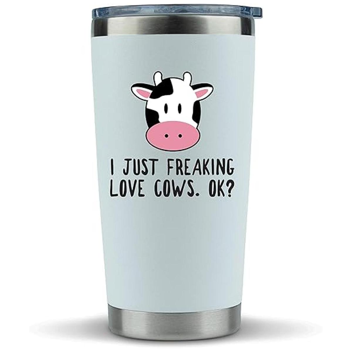 Cow Gifts Vaso de café de 20 onzas para café o vino idea