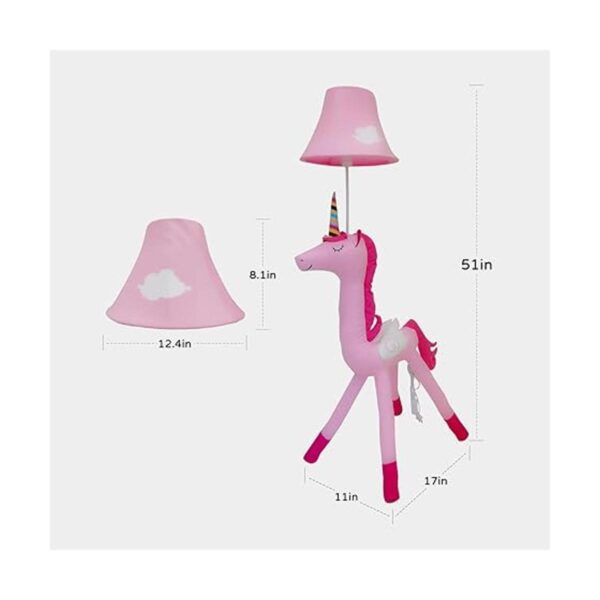 Cozylight Lámpara de pie con diseño de unicornio rosa de_3
