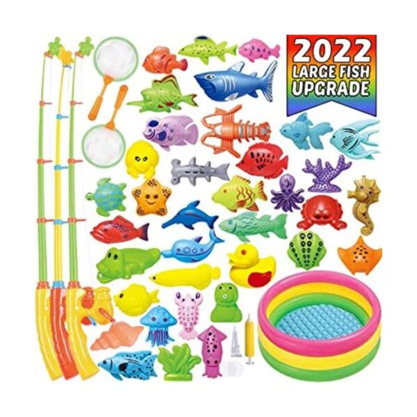 CozyBomB Juego de juguetes magnéticos de pesca para niños_1