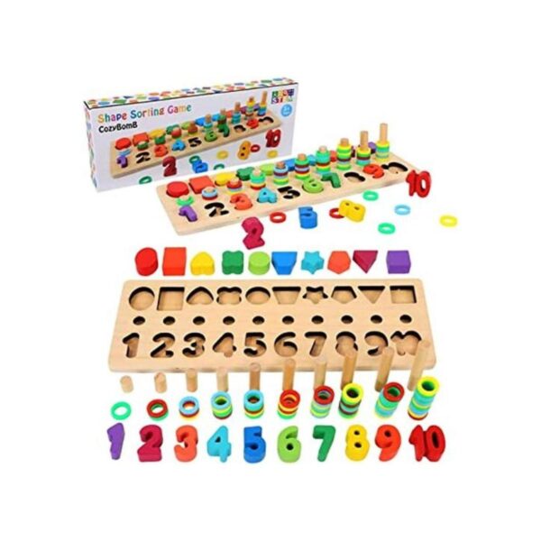 CozyBomb Rompecabezas de madera Montessori para clasificar_1