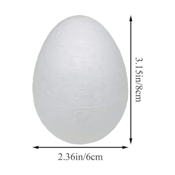 Crafjie Huevos de espuma de poliestireno de 3.1 in para