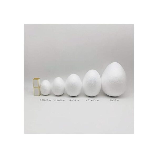 Crafjie Huevos de espuma de poliestireno de 3.1 in para