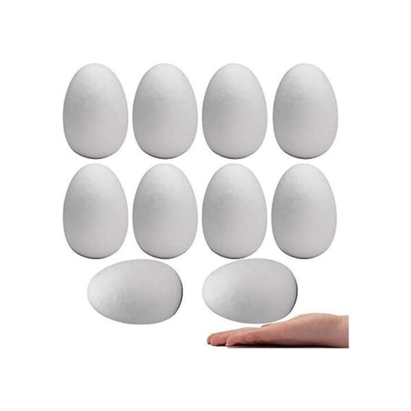 Crafare 10 huevos de espuma de poliestireno blancos de_1