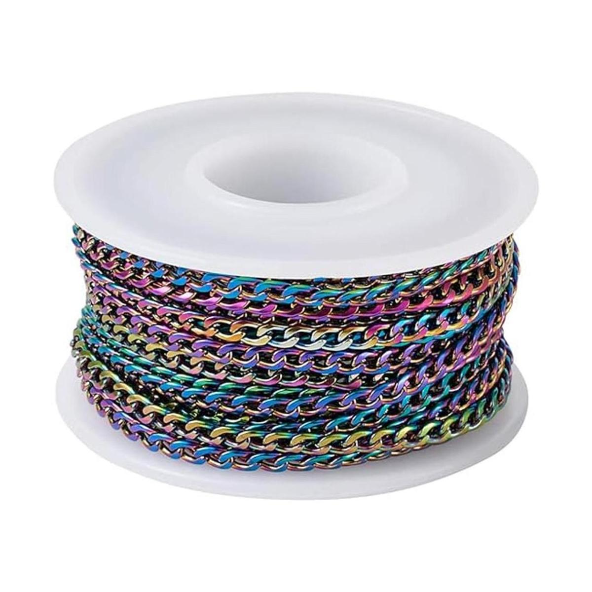 Craftdady Cadena de eslabones trenzados de acero