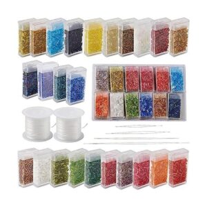 Craftdady 6400Pcs 24 Colors Glass Bugle Seed Beads 4.65mm_1