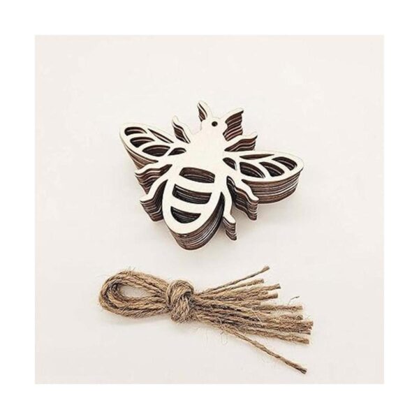 Creaides Adornos colgantes con forma de abeja de madera_6