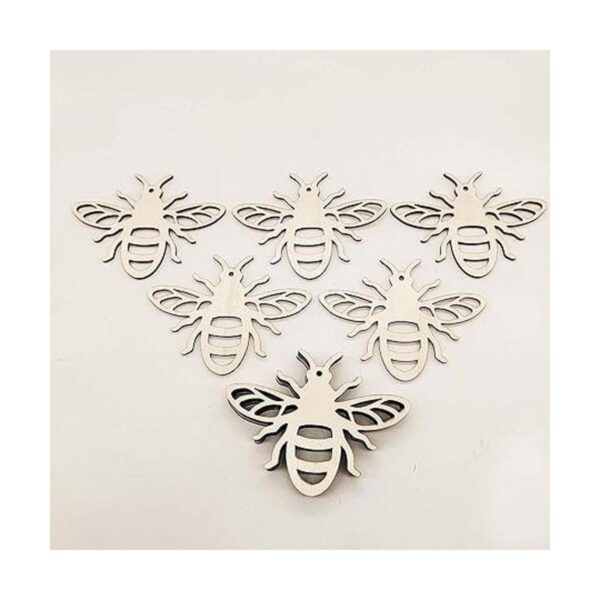 Creaides Adornos colgantes con forma de abeja de madera_4