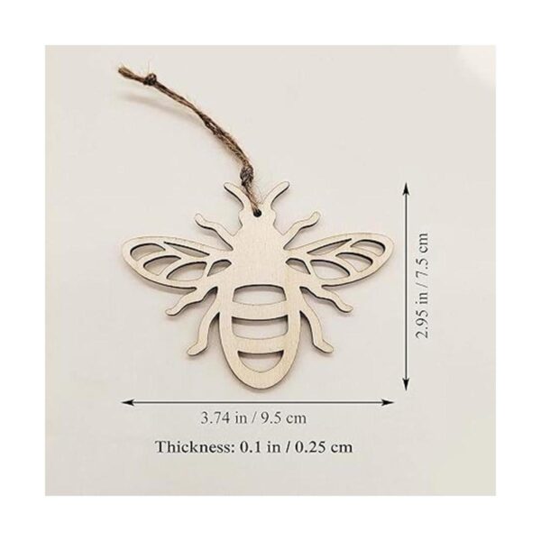 Creaides Adornos colgantes con forma de abeja de madera_2