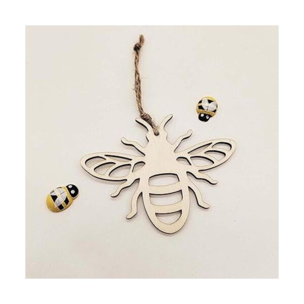 Creaides Adornos colgantes con forma de abeja de madera_3