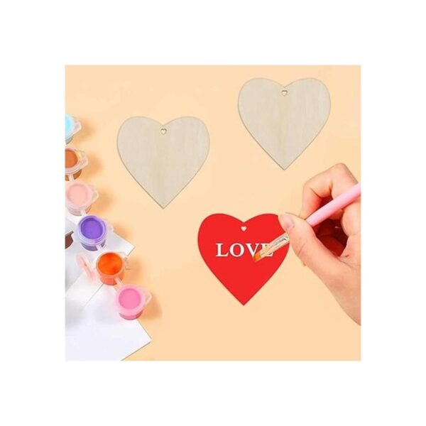 Creaides Adornos colgantes en forma de corazón de madera