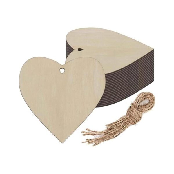 Creaides Adornos colgantes en forma de corazón de madera