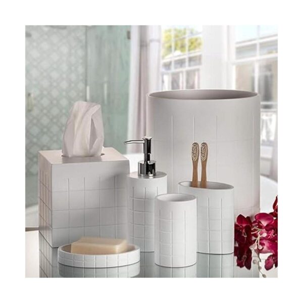 Creative Scents Juego de accesorios de baño blancos