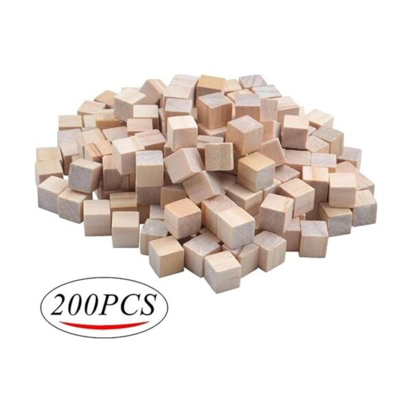 Cubos de madera 200 piezas de bloques de madera cuadrados