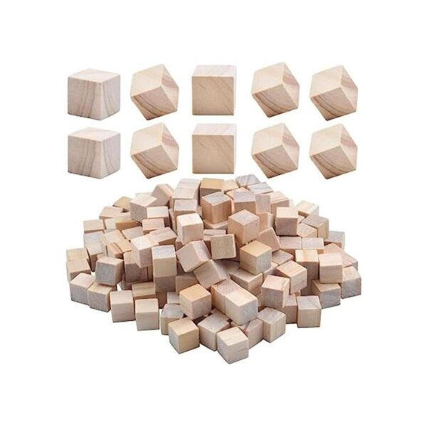 Cubos de madera 200 piezas de bloques de madera cuadrados