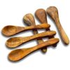 Cucharas pequeñas de madera de olivo 6 cucharas de madera_1