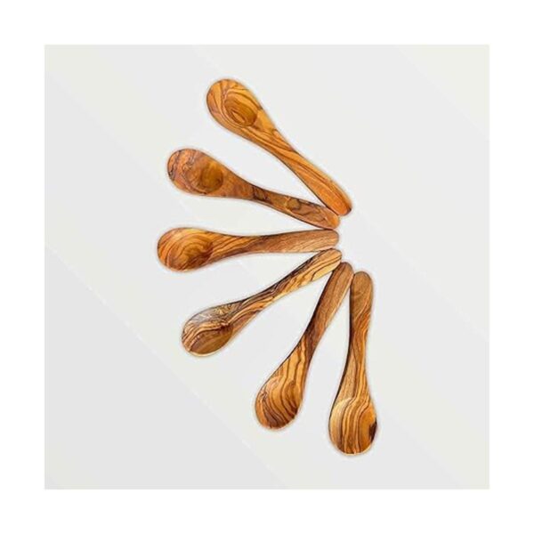 Cucharas pequeñas de madera de olivo 6 cucharas de madera_2
