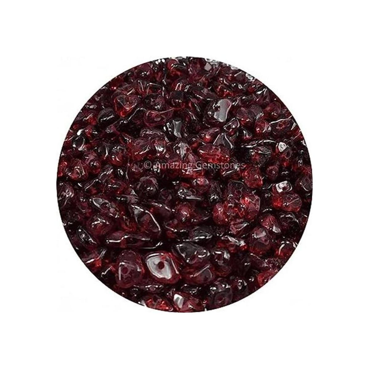 Cuentas de cristal triturado de granate preperforadas para