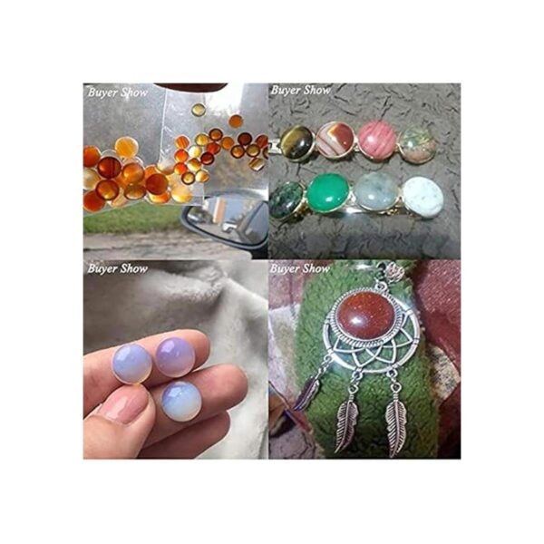 Cuentas de piedra de cabujón redondas naturales colores_5