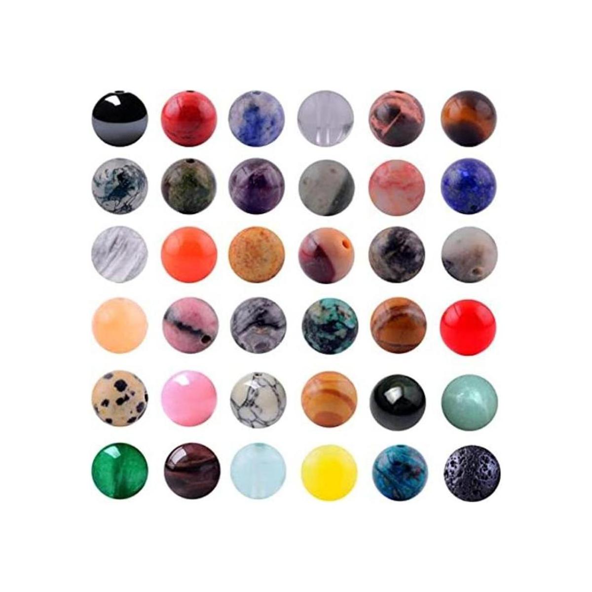 Cuentas de piedra natural natural 100 cuentas redondas de
