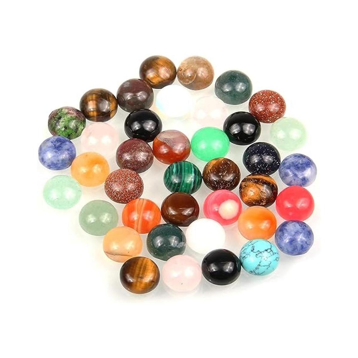 Cuentas de piedra de cabujón redondas naturales colores