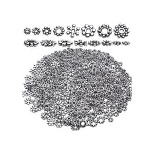 Cuentas espaciadoras de copos de nieve 400 cuentas de