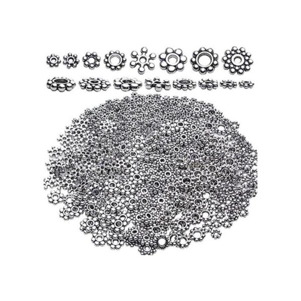 Cuentas espaciadoras de copos de nieve 400 cuentas de