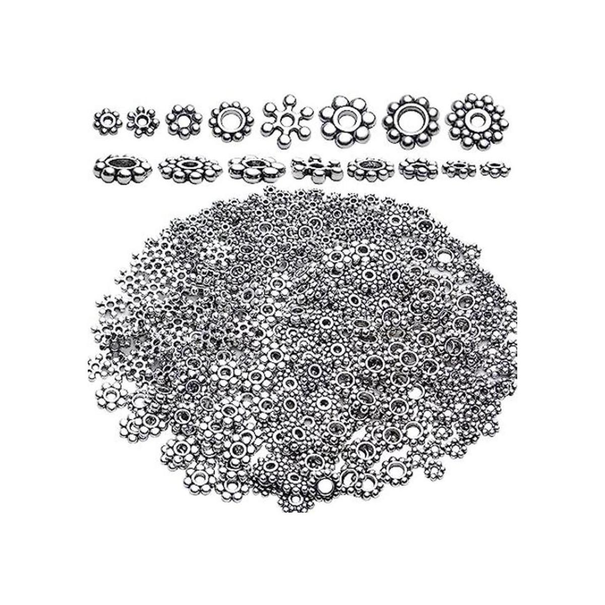 Cuentas espaciadoras de copos de nieve 400 cuentas de
