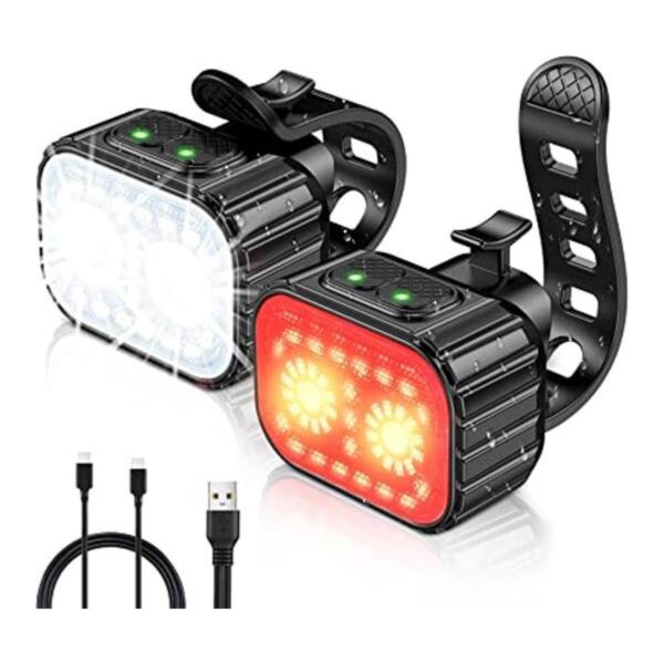 Cuvccn Bike Lights Rechargeable Bicycle Lights Set Super_1