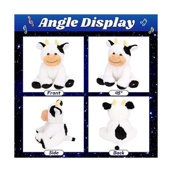 Cuteoy Vaca de felpa LED musical con luces de peluche para_6