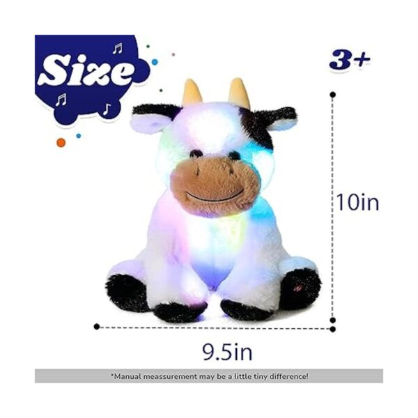 Cuteoy Vaca de felpa LED musical con luces de peluche para_2
